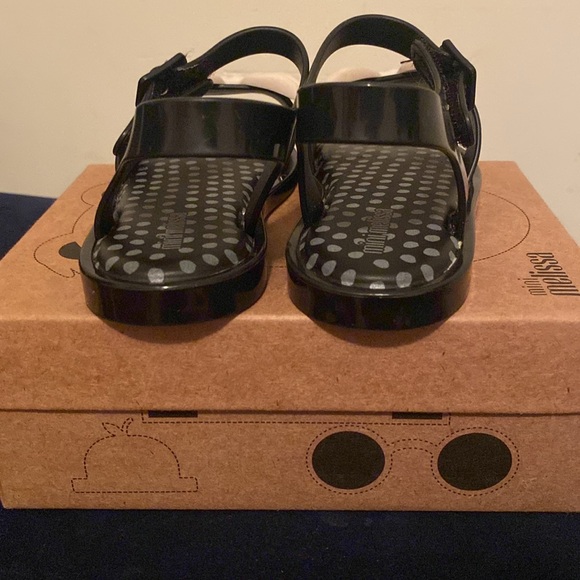 Girls black and white Mini Melissa size 10 - Picture 4 of 6